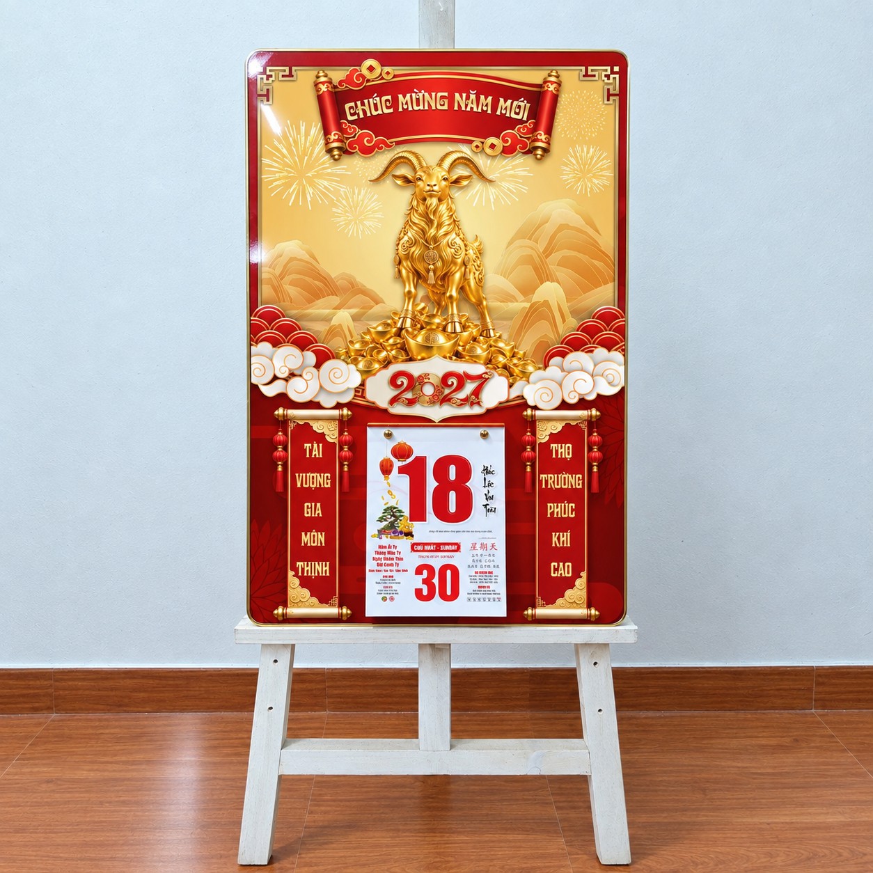 Top 12 Mẫu Đốc Lịch Đẹp 2027 – Tranh Tráng Gương 40x60
